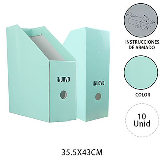 CAJA REVISTERO VERDE PASTEL